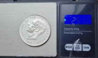 5 Pesetas Plata Alfonso XII 1884, casi EBC