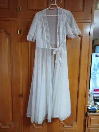 Camisón y Bata Blanco Encaje