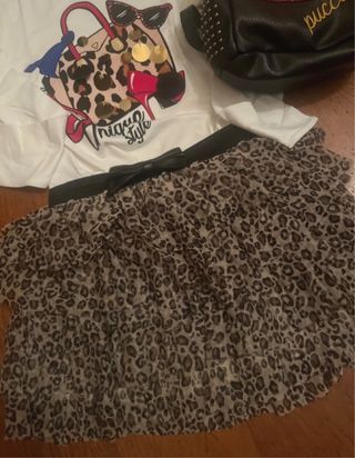 Completo Gonna maculata t-shirt zainetto