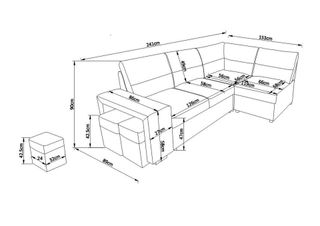 Sofá Cama Reversible Negro con 2 Puff - Liquidamos