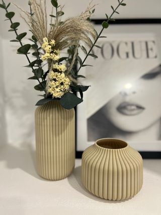 Dúo Jarrones Impresos 3D Beige