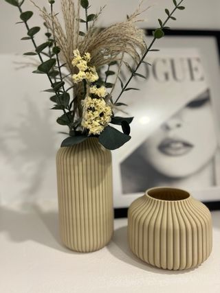 Dúo Jarrones Impresos 3D Beige