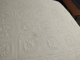 Colcha ganchillo floral, cama doble