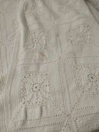 Colcha ganchillo floral, cama doble