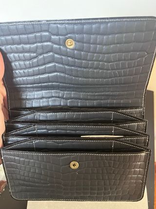 Porta carte in vera pelle artigianale nero