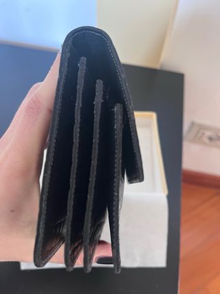 Porta carte in vera pelle artigianale nero