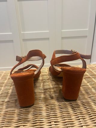 Sandalias Cortefiel Piel Naranja/Marrón