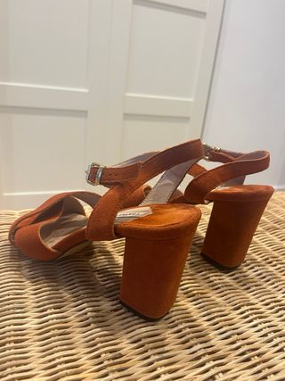 Sandalias Cortefiel Piel Naranja/Marrón