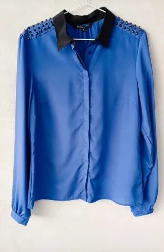 Camicia satinata donna, Silvian Heach, tg M, blu