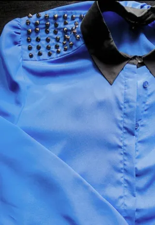 Camicia satinata donna, Silvian Heach, tg M, blu