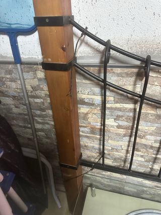 Cabecero forja y madera