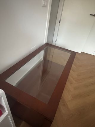 Mesa centro madera y cristal