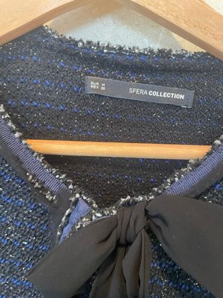 Chaqueta Sfera Tweed Azul y Negro