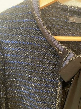 Chaqueta Sfera Tweed Azul y Negro