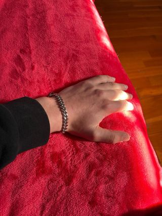 Pulsera de eslabones plateada