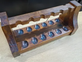 Portapipe in legno colore noce da 12 posti