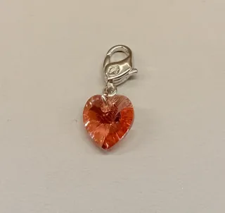 Colgante Corazón Swarovski Naranja y Rosa