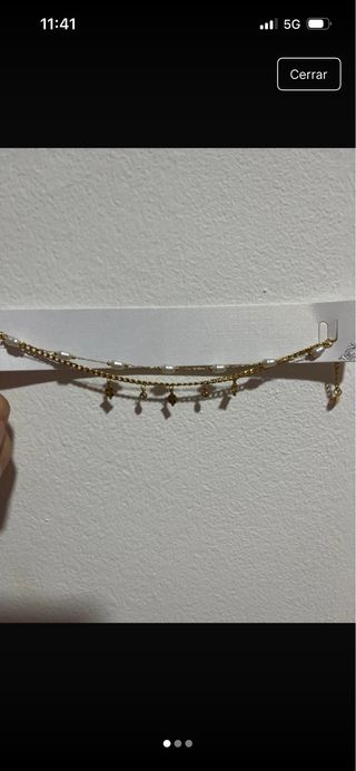 Doble colgante de acero inoxidable bañado en oro