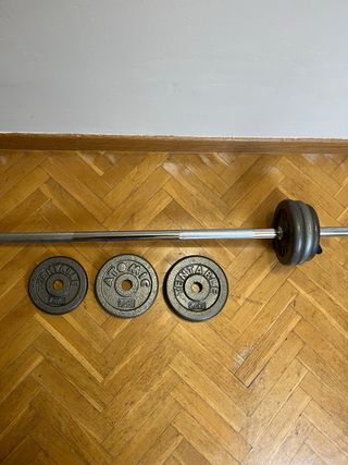 Barra de pesas y discos de 2,3,4 kg