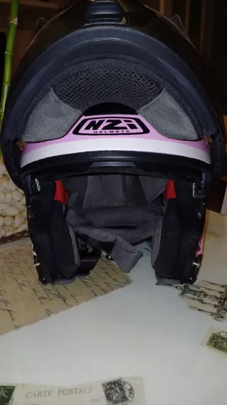Casco Moto Rosa Combinado