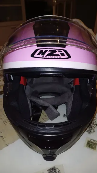 Casco Moto Rosa Combinado
