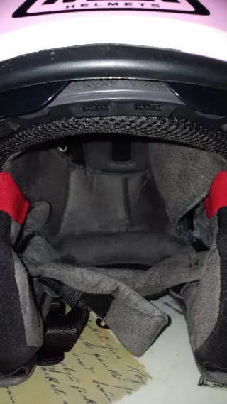 Casco Moto Rosa Combinado