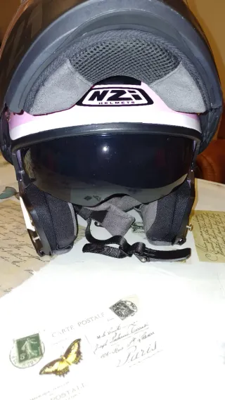 Casco Moto Rosa Combinado