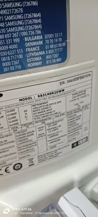 NEVERA COMBI SAMSUNG NO FROST ENERGÍA A+