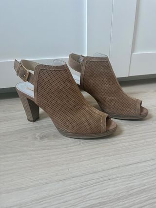 Sandalias Fosco Piel Beige/Marrón