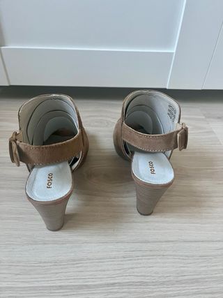 Sandalias Fosco Piel Beige/Marrón