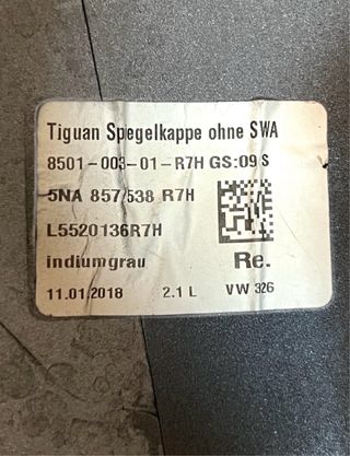 Volkswagen Tiguan Retrovisor derecho original