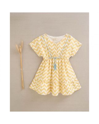 Vestido infantil zigzag amarillo