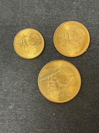 Lotto Vanuatu 3 monete 1, 2, 5 Vatu