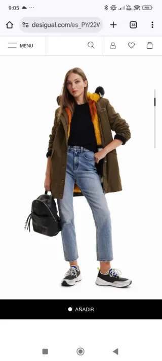 Abrigo Desigual Multicolor Verde Oliva