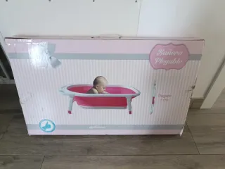 Bañera plegable para bebé rosa