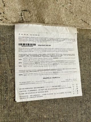 Alfombra Zara Home Beige y Gris