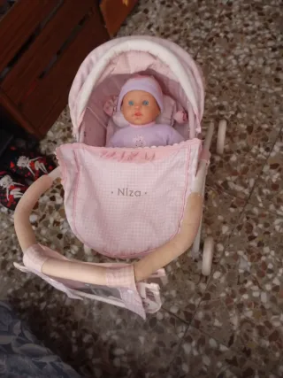 Cochecito de muñeca Niza rosa