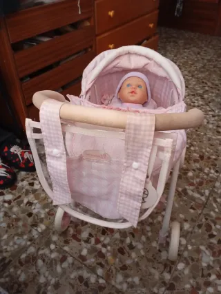 Cochecito de muñeca Niza rosa