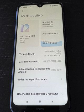 Xiaomi Redmi Note 8T Azul