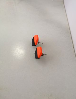 Pendientes Hexagonales Naranja Fosforito