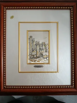 Cuadro en relieve de plata Castillo Templarios