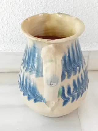 Jarra cerámica antigua azul Nijar Albox ALMERIA