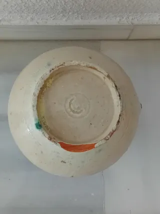 Jarra cerámica antigua azul Nijar Albox ALMERIA