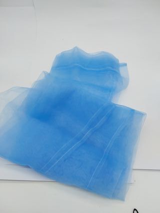 Cortine decorative in organza trasparente AFUT da 100 x 200 cm, pannello in organza per ufficio (blu)