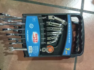 Juego 7 Llaves Combinadas Carraca Articulada
