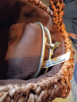 Monedero Cesta Mimbre Vintage Único