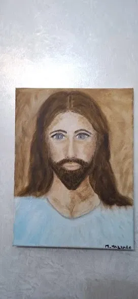 Dipinto a mano su tela - Volto di Gesù