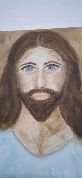 Dipinto a mano su tela - Volto di Gesù