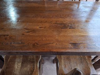 Mesa Roble Macizo y 6 Sillas