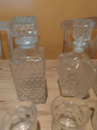 Juego de licor o whisky de cristal